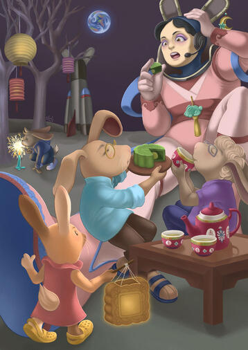 Mooncake bunnies | Buncha Buns! zine